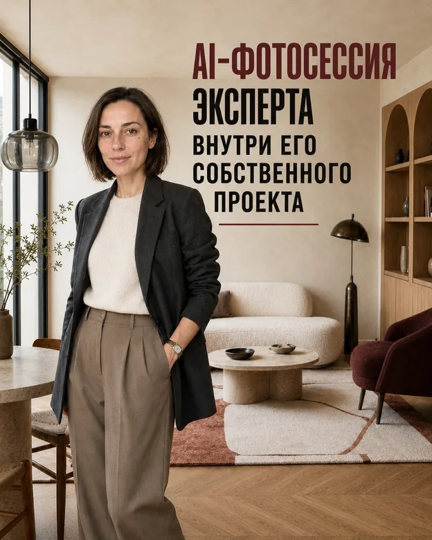 AI-фотосессия эксперта внутри собственного проекта для ANNA VOLKOVA
