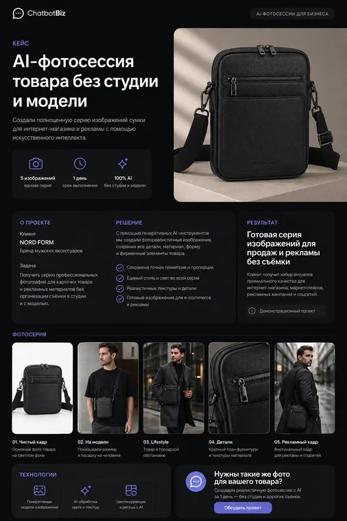 Обложка кейса AI-фотосессия товара без студии и модели